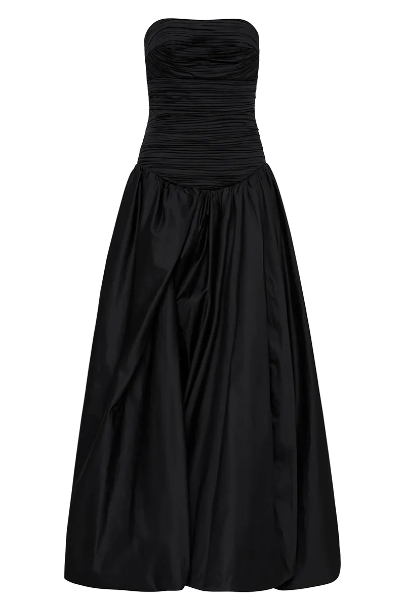 Violette Bubble Hem Maxi in Black